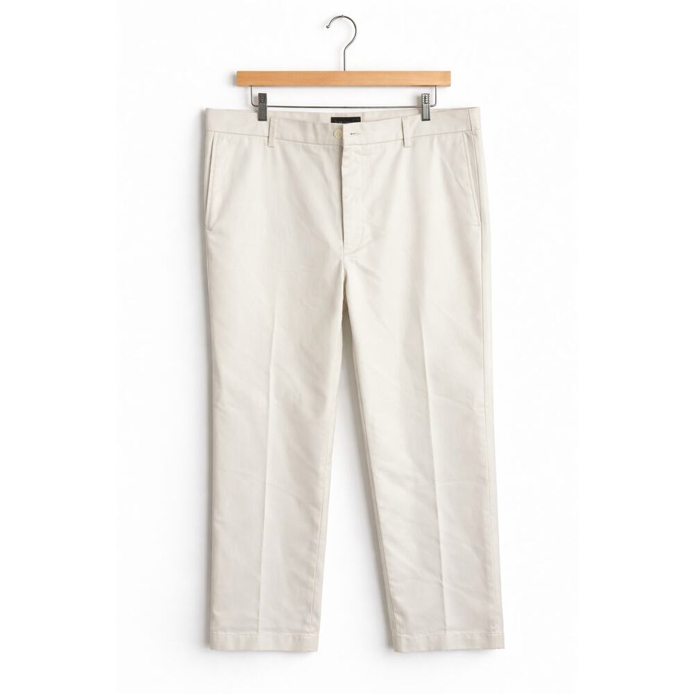 Izod Khaki Pants Mens 40x30 Tan Flat Front Straight Casual Chino